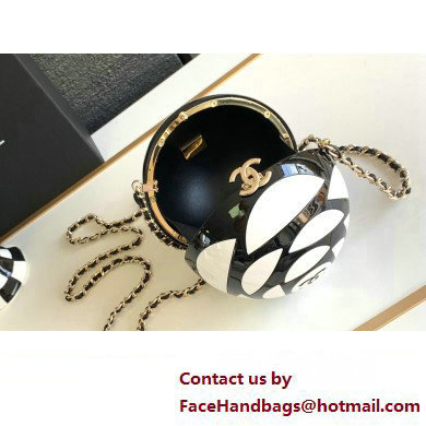 chanel Plexi  &  Gold-Tone Metal Black  &  White Sphere Minaudiere AS4505 2023